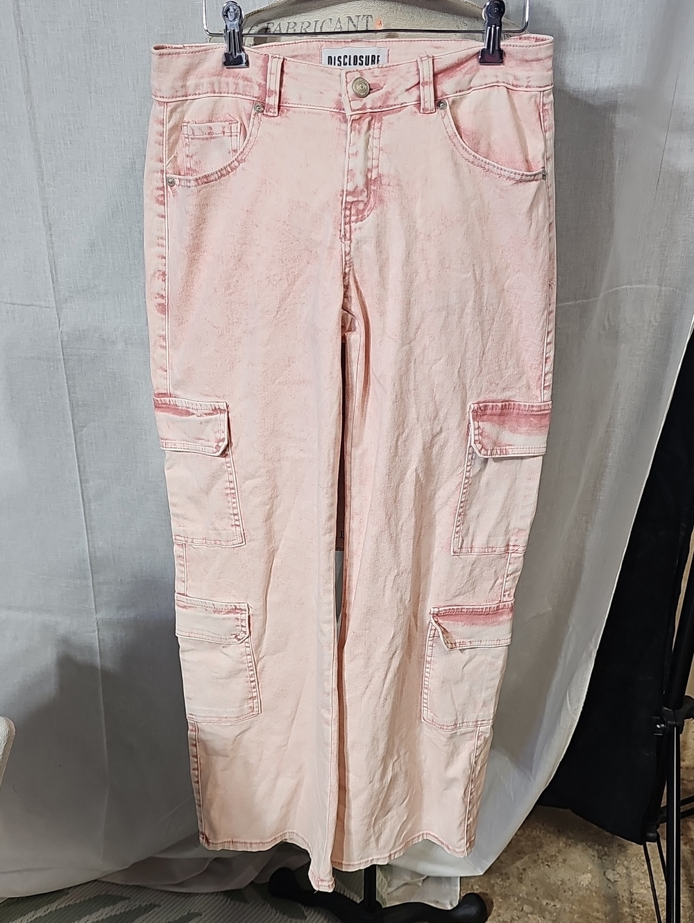 Disclosure Pink Straight-Leg Cargo Jeans